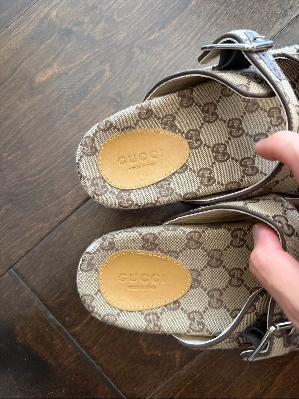 Gucci GG Logo Double-Buckle Sandals